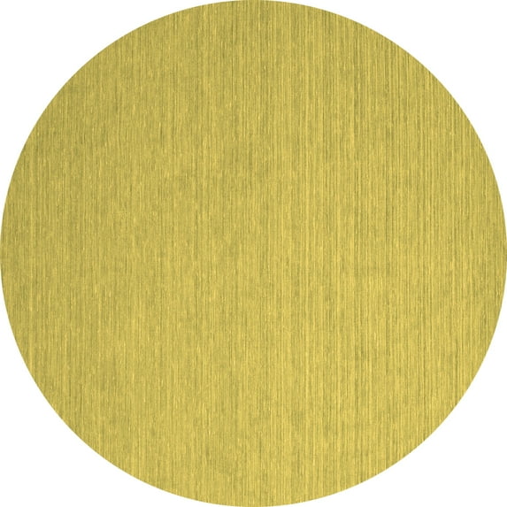 Ahgly Company Indoor Round Abstract Brown Contemporary Area Rugs, 7' Round