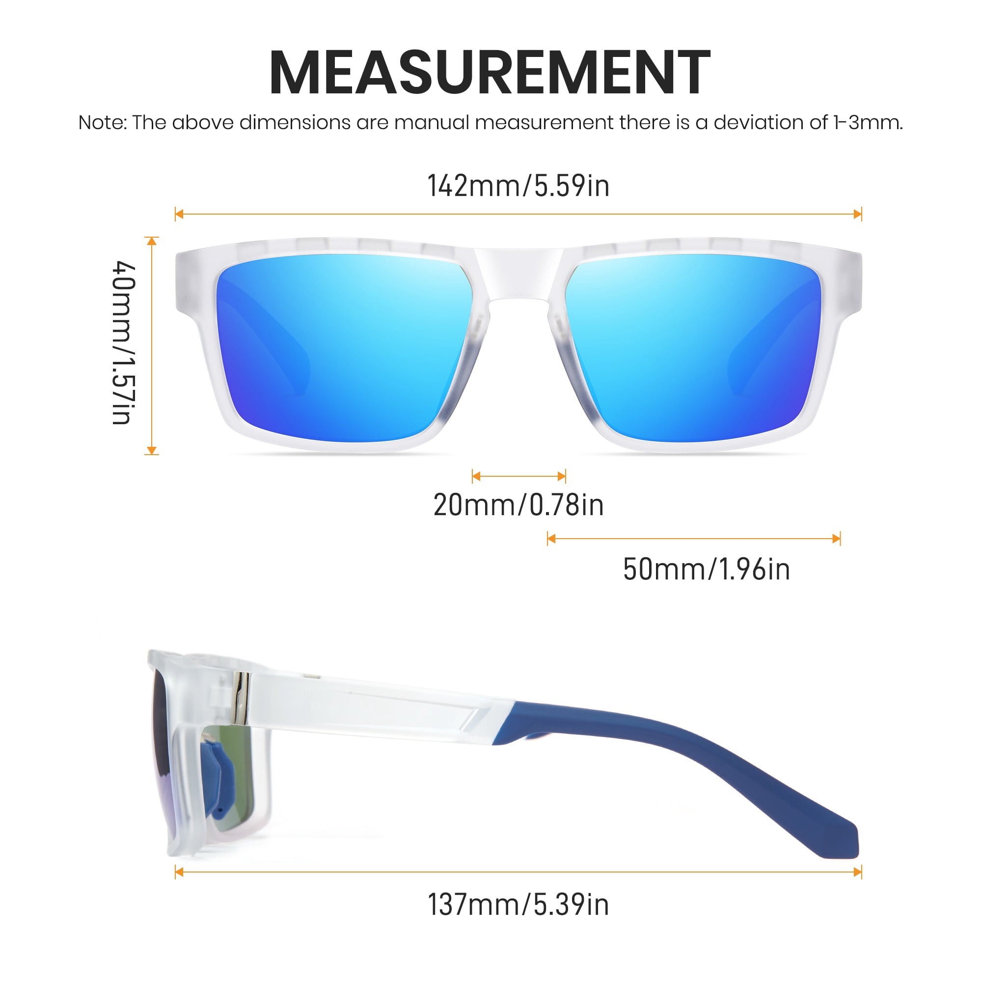 Cyxus Sports Sunglasses for Men Women Polarized Lens UV Protection Running Cycling Fishing Golf Driving Shades Sunglasses (Blue)