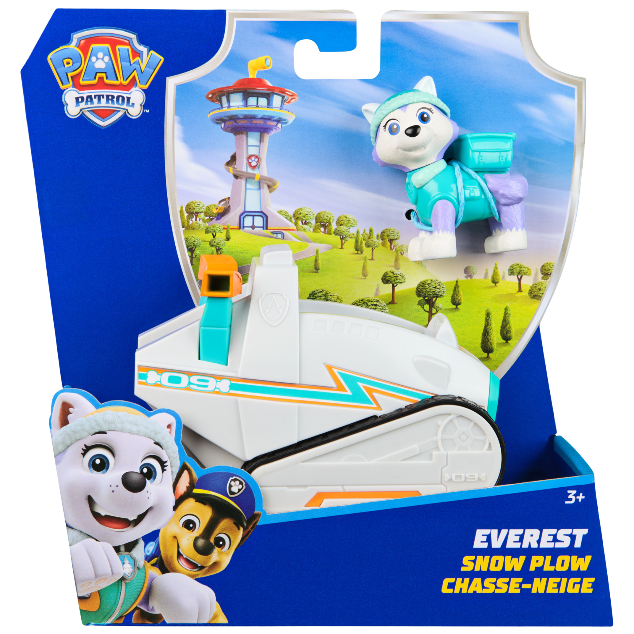 PAW Patrol Snow Plow Vehicle with Collectible Everest Figure, Sustainably Minded Toys for Kids Ages 3+
