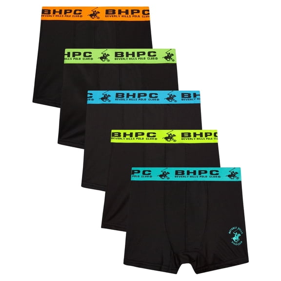 Beverly Hills Polo Club Boys Boxer Briefs Comfort Mesh Performance Underwear Boxers 5 Pack