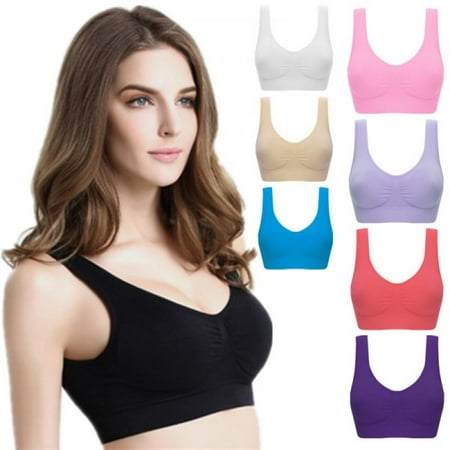 

Women s Plus Size Pure Comfort Breathable Wirefree Bra S-3XL Seamless Sport Yoga Underwear Fitness Bras Tops - 7Pack