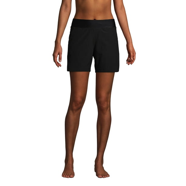 Lands' End Women's 5" Quick Dry Elastic Waist Board Shorts Swim Cover