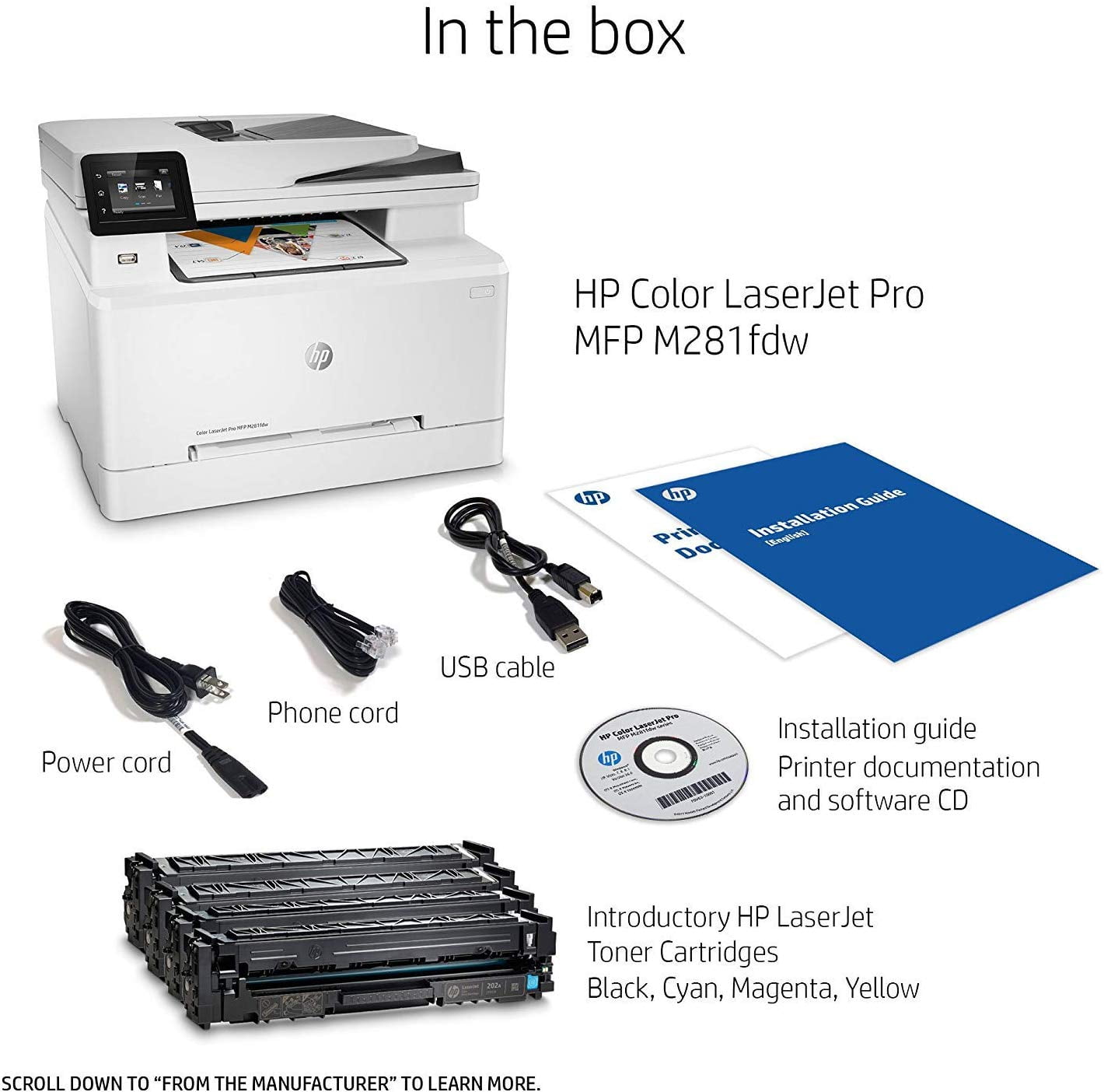 hp laserjet pro m281fdw all in one wireless color laser printer