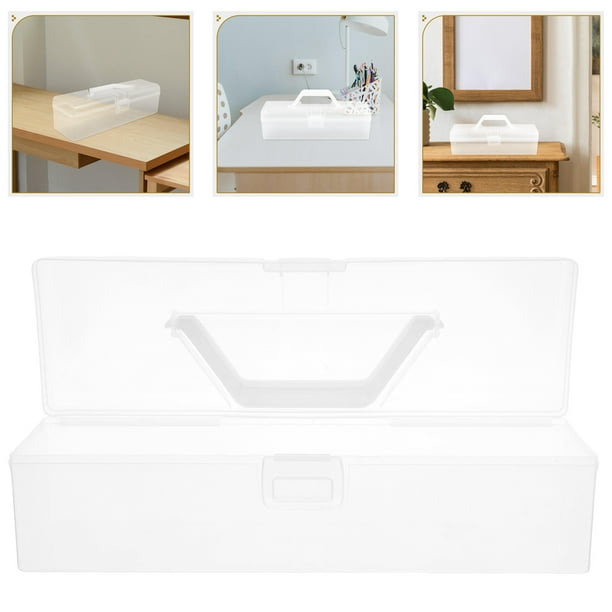 unbranded Caja Plástica Transparente Con Asa Para Organización De Herramientas Y Manualidades En El Hogar