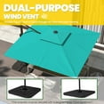 thumbnail image 3 of JUSTLET 10ft Outdoor Patio Square Double Top Medium Roman Umbrella-Turquoise, 3 of 7