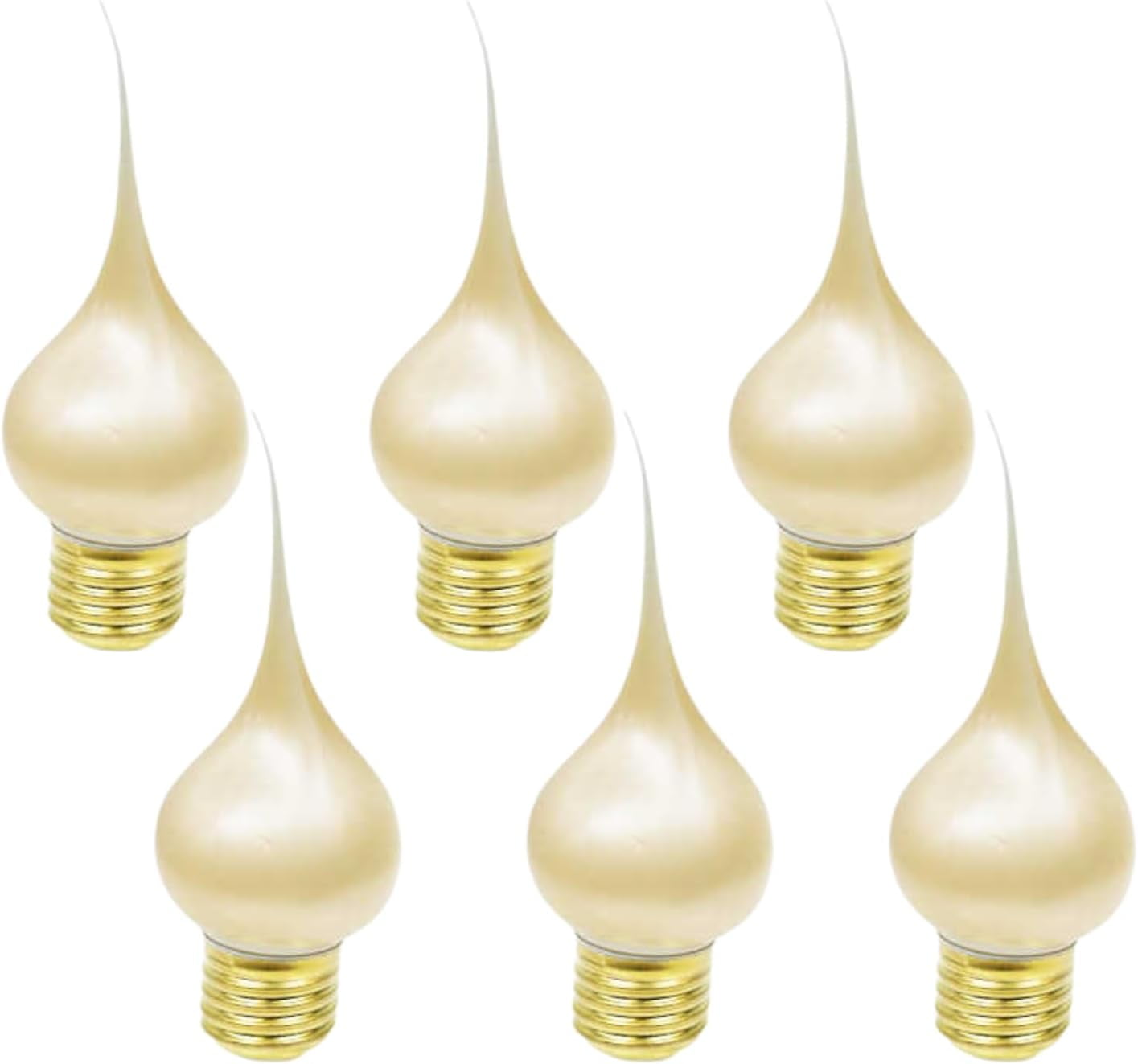Pearlized Silicone Dipped Standard Base Incandescent Light Bulbs - 7.5W, 120V, UL Listed - Set of 6 for Charming Primitive Accents and Stylish Home Décor Standard E-26