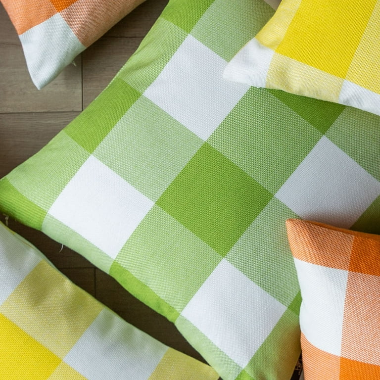 Green buffalo check pillow hotsell