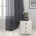 thumbnail image 3 of DWCN Dark Grey Sheer Curtains for Kitchen Windows - Rod Pocket Semi Transparent Voile Tier Curtains for Bedroom, Living Room, Farmhouse, 36 x 36 inches Long, Set of 2 Panels, 3 of 6