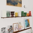 thumbnail image 3 of Repisa − Barcelona. Juego de 3 Repisas Organizadoras Tipo Flotante de Pared 60x20 Cm, Incluye Ménsulas, Tornillos Y Taquetes. Cada Repisa Aguanta 25 Kg. (Madera café), 3 of 7