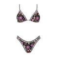 thumbnail image 4 of DHFJKG Floral Print Women Bikini Sets Two Piece Swimsuits Triangle Bathing Suit With Thong Bottoms Summer Pool Party Stylish Beachwear, 4 of 4