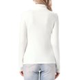thumbnail image 3 of INSPIRE CHIC Turtleneck Sweater for Women's Long Sleeve Basic Casual Knit Slim Pullover Tops XL White, 3 of 6