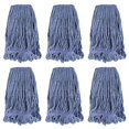 thumbnail image 1 of Commercial Heavy Duty Mop Heads Replacement for Rubbermaid: 6 Packs Industrial Wet Mop Head for Floor Cleaning - Commercial Products Looped End String Head Refills, 1 of 7