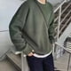 thumbnail image 1 of Suéter verde de cuello redondo para hombre, suéter de punto holgado estilo Hong Kong para otoño e invierno, ropa de lana gruesa para invierno, 1 of 4
