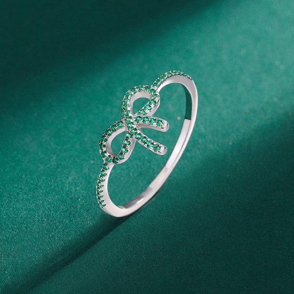 Womens 925 Sterling Silver Bow Ring: Elegant Design, Special Interest Fashion Jewelry for Women