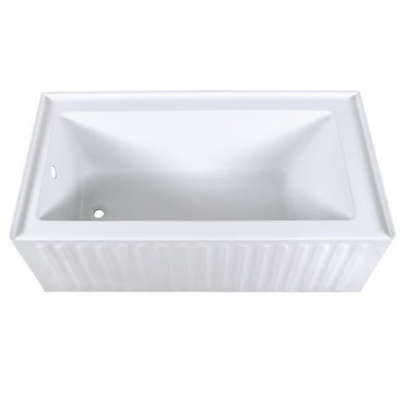 Aqua Eden VTDE603121L Aqua Eden Traditional Eden 60 in. Acrylic Alcove Bathtub, White