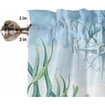 thumbnail image 3 of 3-Piece Kitchen Curtains and Valances Set Sea Turles Starfish Rod Pocket Soft Kitchen Curtain Set Washable Kitchen Window Curtains Set Ocean Seaweed Blue, 3 of 6