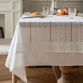 thumbnail image 1 of French Country White Cotton Lace Tablecloth Embroidered Ruffled Design, 1 of 9