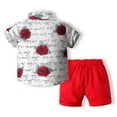 thumbnail image 2 of Bullpiano Toddler Baby Boy Gentleman Short Sets Kids Short Sleeve Button down Rose Print Shirt+Shorts Suits Casual Hawaiian Outfit 1-6Y, 2 of 9