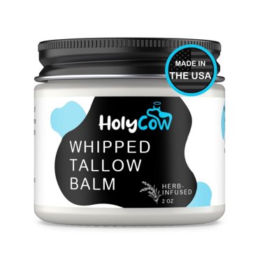 Holy Cow Whipped Beef Tallow Balm - Grass-Fed Tallow + Jojoba Oil Face