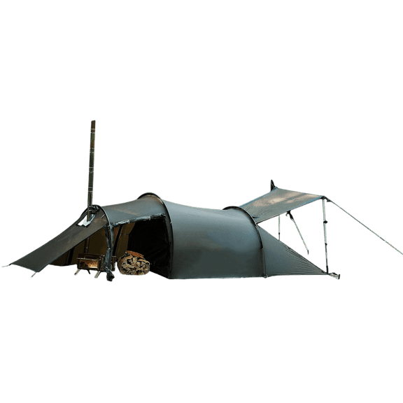 Tunnel Hot Tent with Stove Jack Camping Winter 4 Season Tent 1-2 Person Backpacking for Camping Hiking Hunting Fishing Waterproof Windproof Lightweight 153 x 67 x 43 (inches)