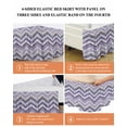 thumbnail image 5 of Northern Europe Bed Skirt King Size 18" Drop Purple Geometric Wave Stripes Ruffled Wrap Around Bed Skirts Adjustable Elastic Bedskirt Dust Ruffle for King Size Bed, 5 of 7