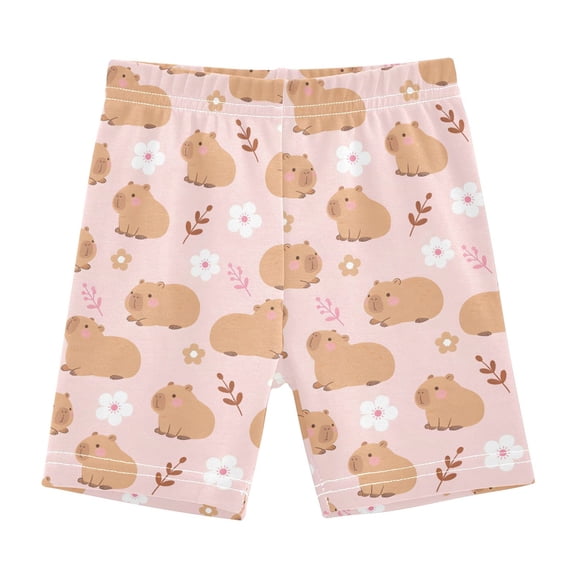 joogoo Capybara Floral Girls Lined Shorts Bike Dance Bottoms 6T