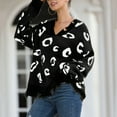 thumbnail image 3 of LYXSSBYX V-Neck Long Sleeve Sweater Tops for Women Loose Knitted Sweater V-Neck Ripped Pullover Sweaters Crop Top Knit Jumper, 3 of 8
