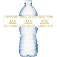 thumbnail image 2 of 75 & Fabulous Water Bottle Labels; Set of 20 Waterproof Water Bottle Wrappers; Gold and White. Happy Birthday Labels, 2 of 5