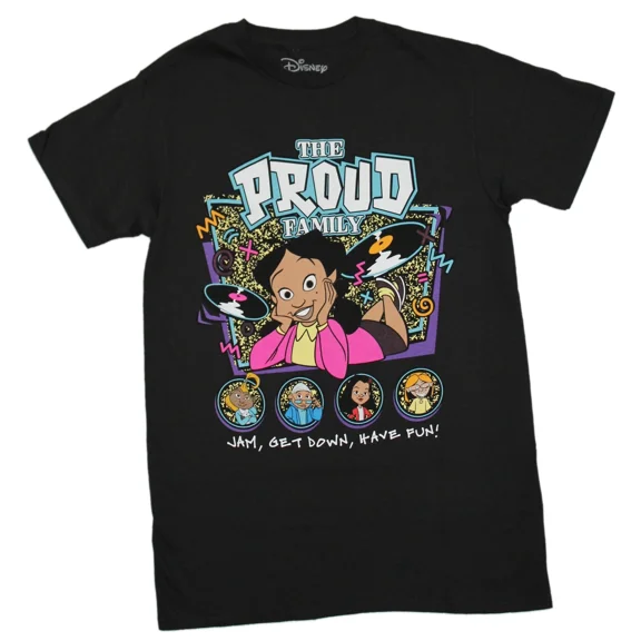 RARE The Proud Family New Adult T-Shirt - Cast Jam, Get Down, Have Fun!