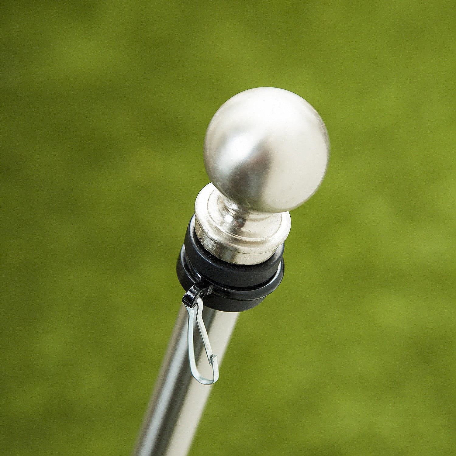 Metal Extendable House Flag Pole, Silver