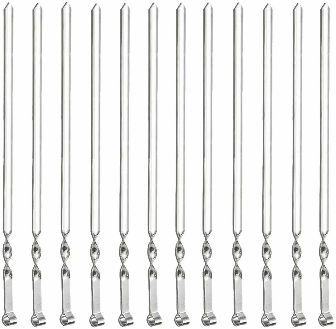 Artrylin 15" 10 packs of Shish Kabob Skewers Stainless Steel Long & V-Shape Reusable Kabob Sticks Barbecue Skewers For Grilling Heavy Duty Wide BBQ Sticks - image 1 of 8