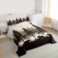 thumbnail image 3 of Castle Fairy Safari Bears Bedding Comforter Set 2pcs for Boys Girls,Black Brown Twin Comforter Sets Microfiber,Jungle Woodland Animal Breathable Bedding Set,Super Cozy Room Decor,Reversible, 3 of 8