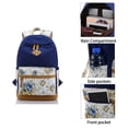 thumbnail image 2 of Conjunto de mochila mochila de lona ligera para chicas adolescentes - costura azul, 2 of 5