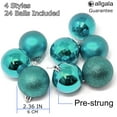 thumbnail image 2 of Allgala 24 PK 2.33 Inch (6CM) Christmas Ornament Balls for Xmas Tree-4 Style-Turquoise, 2 of 2