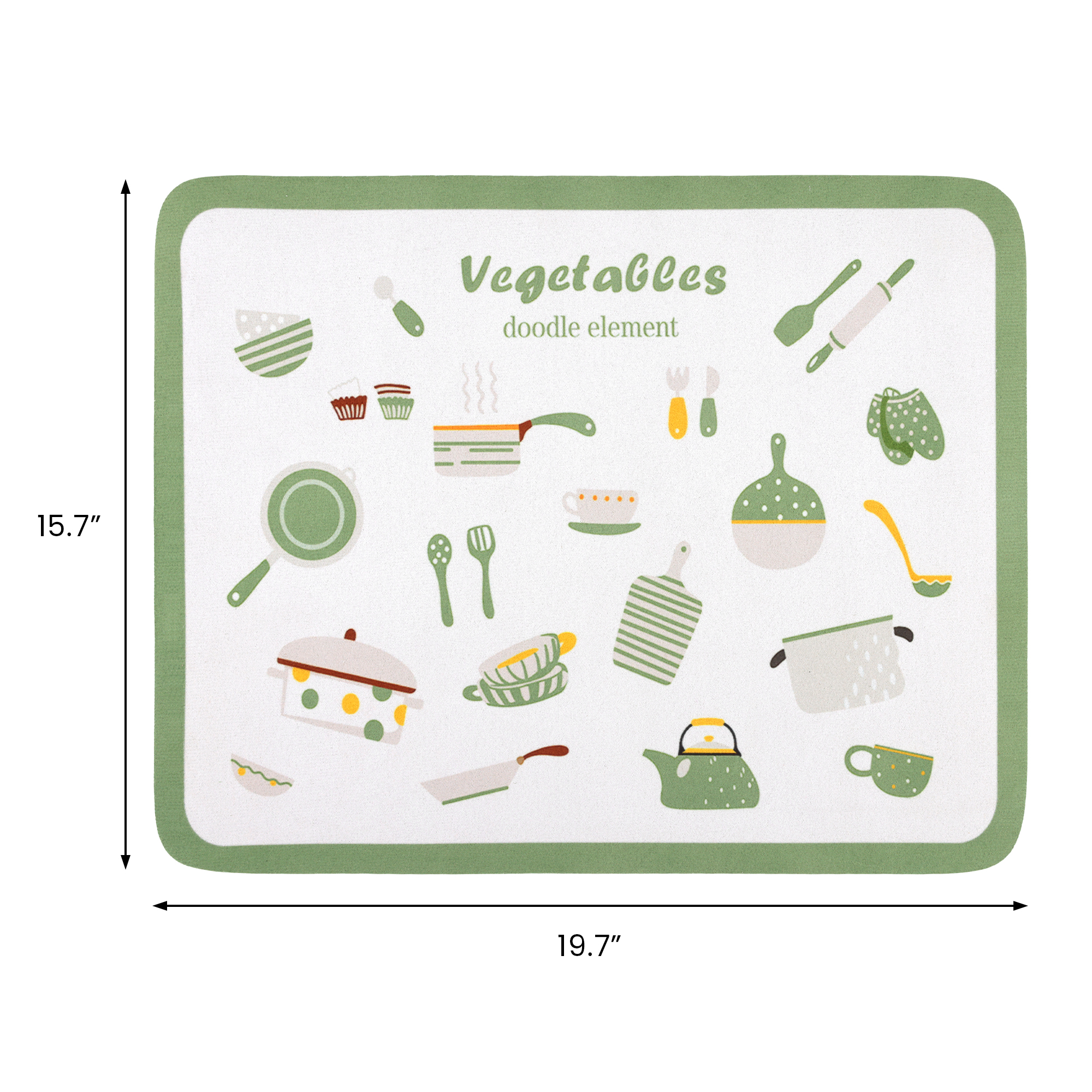Unique Bargains Diatomaceous Stone Dish Drying Mat for Kitchen Green 19.7*15.7 inch