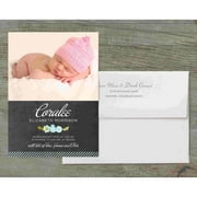 Botanical Wreath Deluxe Baby Announcement