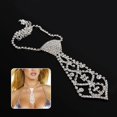 thumbnail image 1 of Elegante collar con forma de corbata de diamantes de imitación y cristales brillantes para fiesta de graduación, 1 of 6