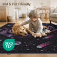 thumbnail image 4 of ODIKA 8'x10' Washable Area Rug Non-Slip Chair-Friendly Mat Starry Nebula Swirl Meteorite Uranus Themed Theme Galaxy Flowing Dynamic for Dining Room, Large Office, Lounge, 4 of 7