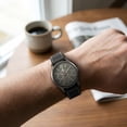 thumbnail image 5 of Carribean Joe Men's Analog Watch, 42.5mm Gunmetal Round Case, Gray Dial, Black Vegan Leather Strap, Battery Powered Quartz Movement, 5 of 7