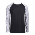 thumbnail image 4 of Men's Long Sleeve Crew Neck Baseball Shirt, Casual Dynamic Cotton Raglan T Shirts, Heather Gray/Black L, 1 Count, 1 Pack, 4 of 7
