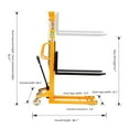 thumbnail image 2 of APOLLOLIFT 2200lbs Hand Pallet Walk Behind Stacker Manual Walkie Stacker 63" Lifting with Fixed Legs and Adjustable Forks, 2 of 9