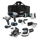 HART 20-Volt Cordless 6-Tool Combo Kit. with 2x Batteries, Charger & Bag