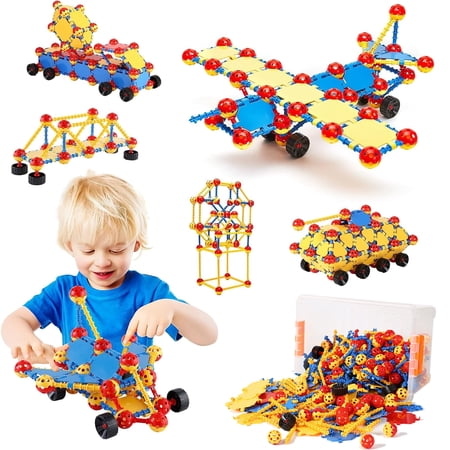 STEM Toys Building Blocks Set 160 Pieces Construction Building Sets Preschool Toys for Ages 3+Kids Creative Inspirational Fun Educational Toys Blocks Game Kit for Boys and Girls