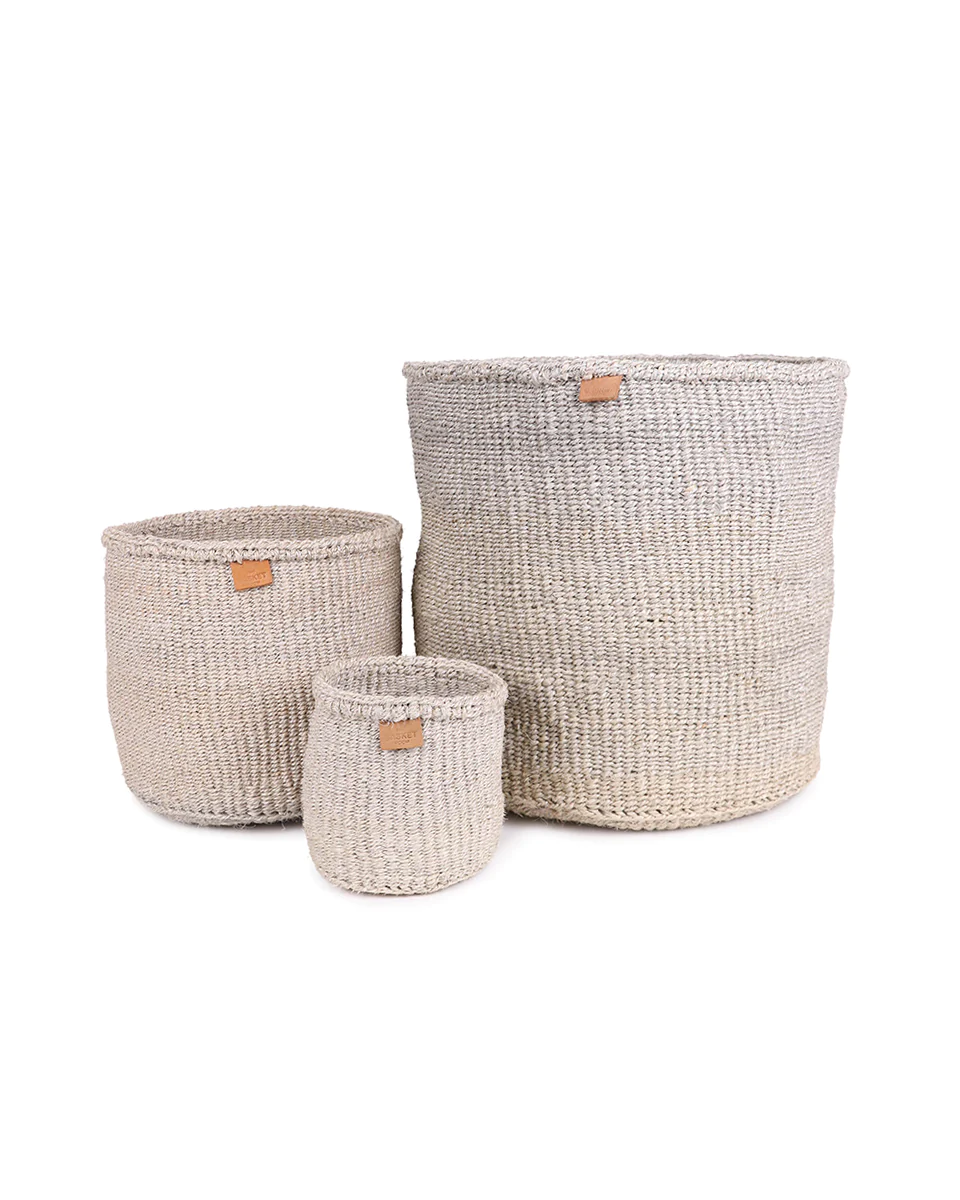 Earth Grey Woven Storage Basket Set of 3 (S,M,L)