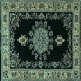 thumbnail image 1 of Ahgly Company Indoor Square Medallion Light Blue Traditional Area Rugs, 7' Square, 1 of 4