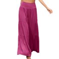 thumbnail image 2 of Pantalones de verano para mujer pantalones elásticos de pierna ancha para mujer de color sólido transpirables para uso diario para yoga ANGGREK  Otros, 2 of 5