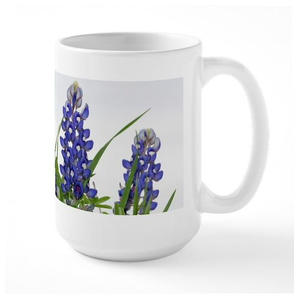 CafePress - Texas Bluebonnets Mugs - 15 oz Ceramic Large White Novelty Mug