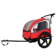 thumbnail image 2 of Olurrisa 2-in-1 Double 2 Seat with 5-point safety harnesses Bicycle Bike Trailer Jogger Stroller for Kids Children Foldable Collapsible w/Pivot Front Wheel, Storage Bag, 2 of 8