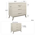 thumbnail image 3 of Commode Monarch Hill Clementine blanche à 3 tiroirs, 3 of 9