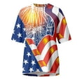 thumbnail image 5 of USSUMA Womens Summer Tops and Blouses Trendy Crewneck Star Stripes USA Patriotic T-Shirts for Women Dressy Casual Short Sleeve 4th of July Independence Day Shirt Tunics Plus Beach, 5 of 6